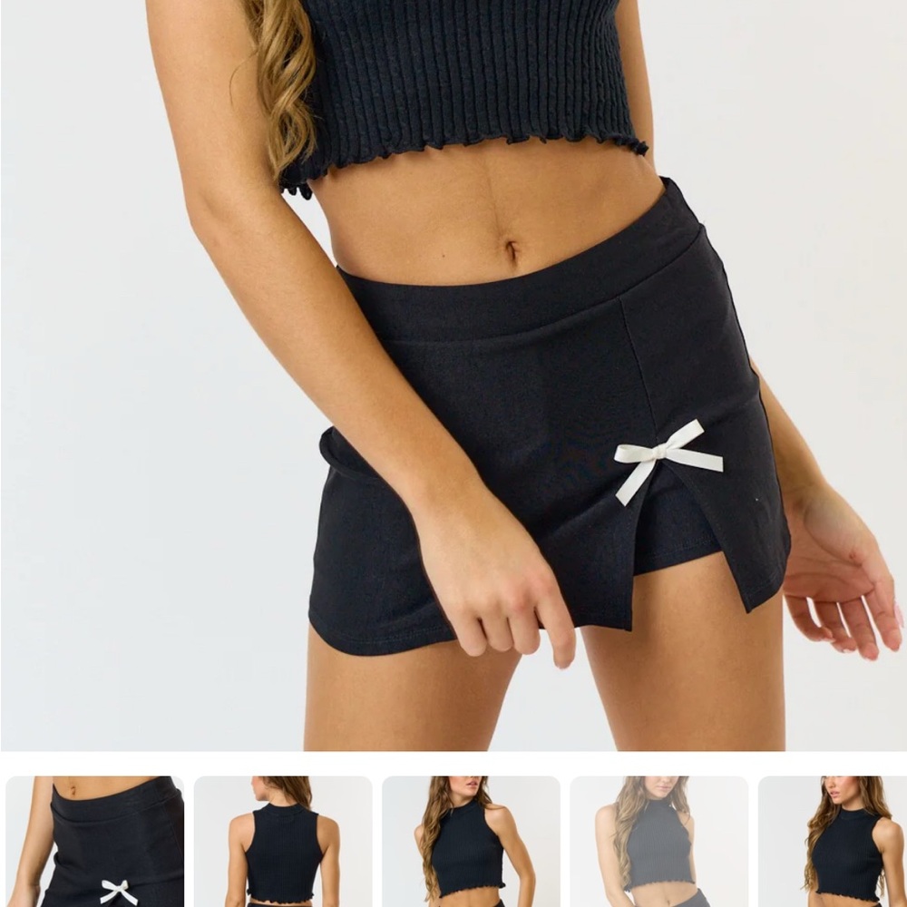 LIT Boutique bow slit skort white/ivory size small NWT!